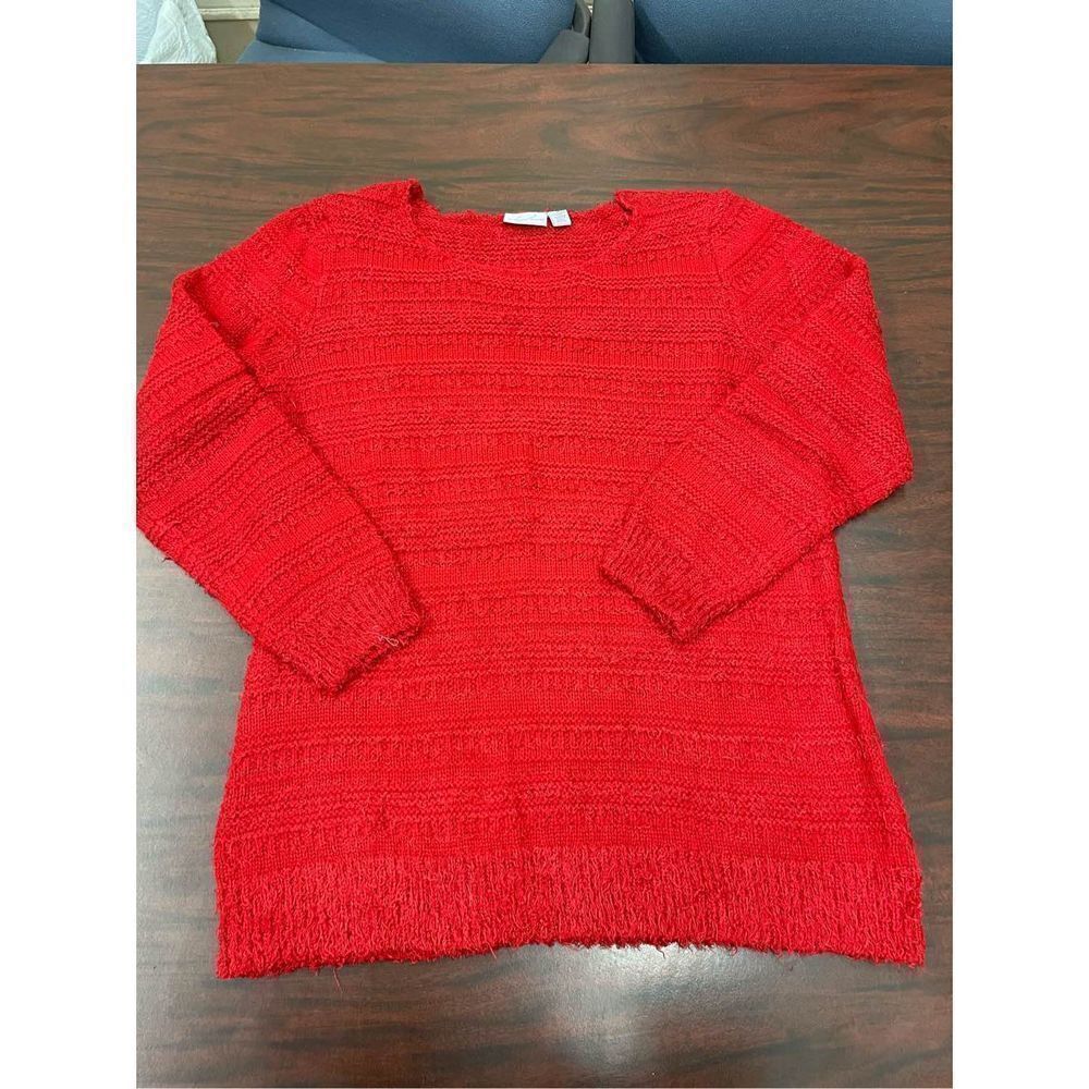 Kim Rogers Red Fuzzy Sweater